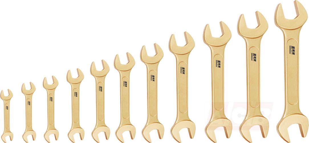 Double open end wrench - Set of 11 pieces non sparking