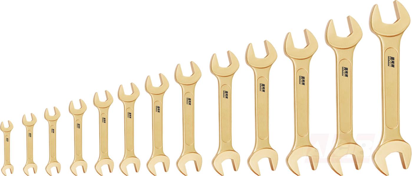 Double open end wrench - Set of 13 pieces non sparking