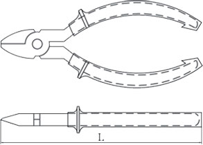 diagrama no chispeando alicate de corte diagonal