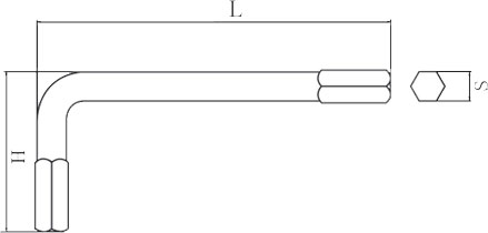 diagram non sparking hex key, allen wrench