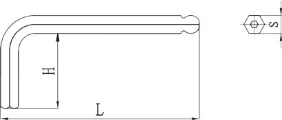 diagrama llave hexagonal con extremo esférico no chispeando